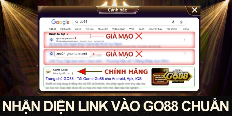 Cách tìm kiếm chuẩn link vào GO88 chính hãng